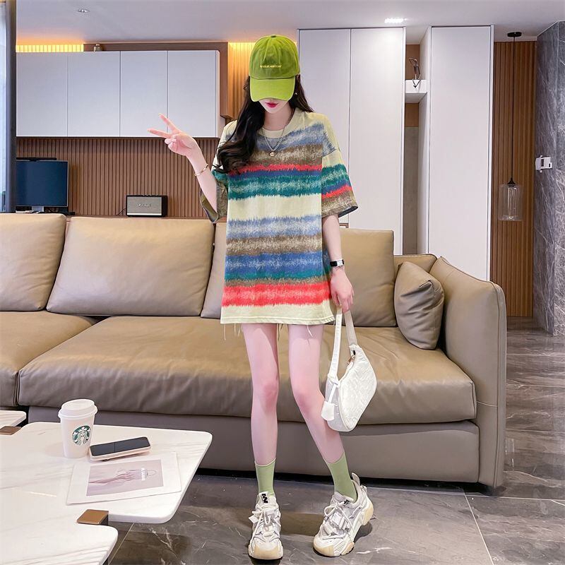 着回し力抜群 絞り染め 特別デザイン プリント 2色選択 半袖Tシャツ＜S-8580＞