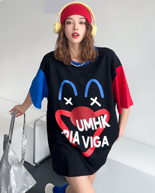 お勧めカラーマッチング ゆったり ビッグロゴ 半袖Tシャツ 全2色＜S-4838＞