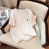 ファッション 切り替え 美人度アップ Tシャツ＋ショートパンツ セットアップ＜S-3527＞