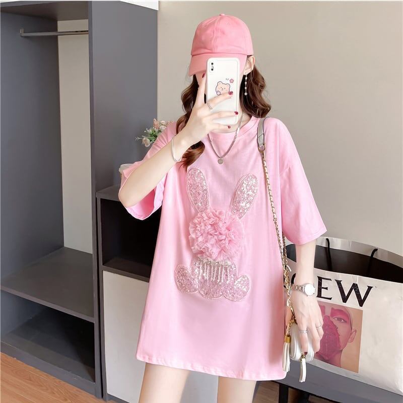 オシャレ度満点 切り替え 一目惚れ プリント Tシャツ カットソー＜S-3422＞