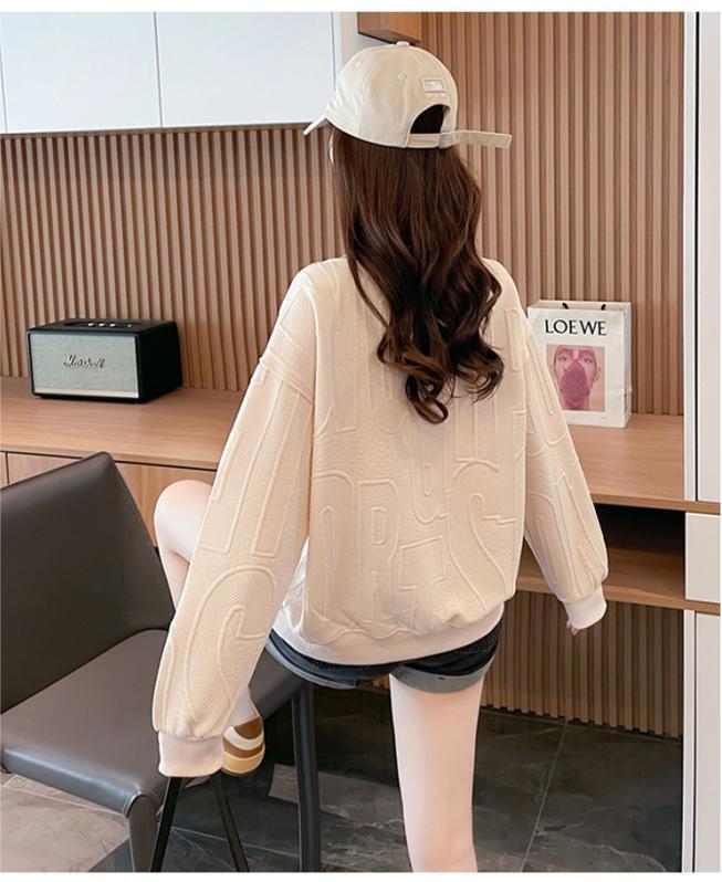 女子マスト  レイヤード風 熊柄ロゴゆったり厚手スウェット全3色トップス<S-4614>