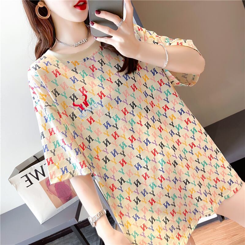 【半額！期間限定！！】新作 プリント カジュアル ラウンドネック 半袖Tシャツ カットソー＜S-8427＞
