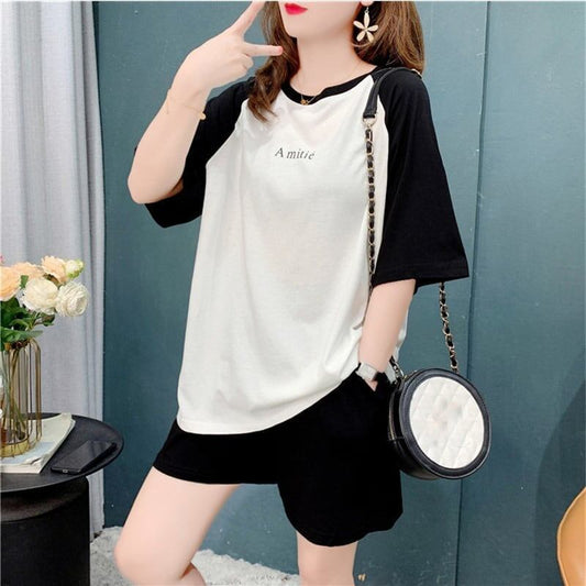 好感度満載 Tシャツ＋ショートパンツ 美感いっぱい セットアップ＜S-3537＞