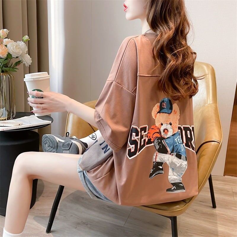 スタイリッシュ 3色選択可 一目惚れ カートゥーンプリント Tシャツ カットソー＜S-3091＞