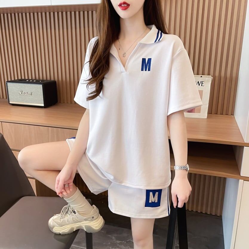 売り切れ必至  ルーズ 半袖Ｔシャツⅹパンツセット全2色<S-8190>