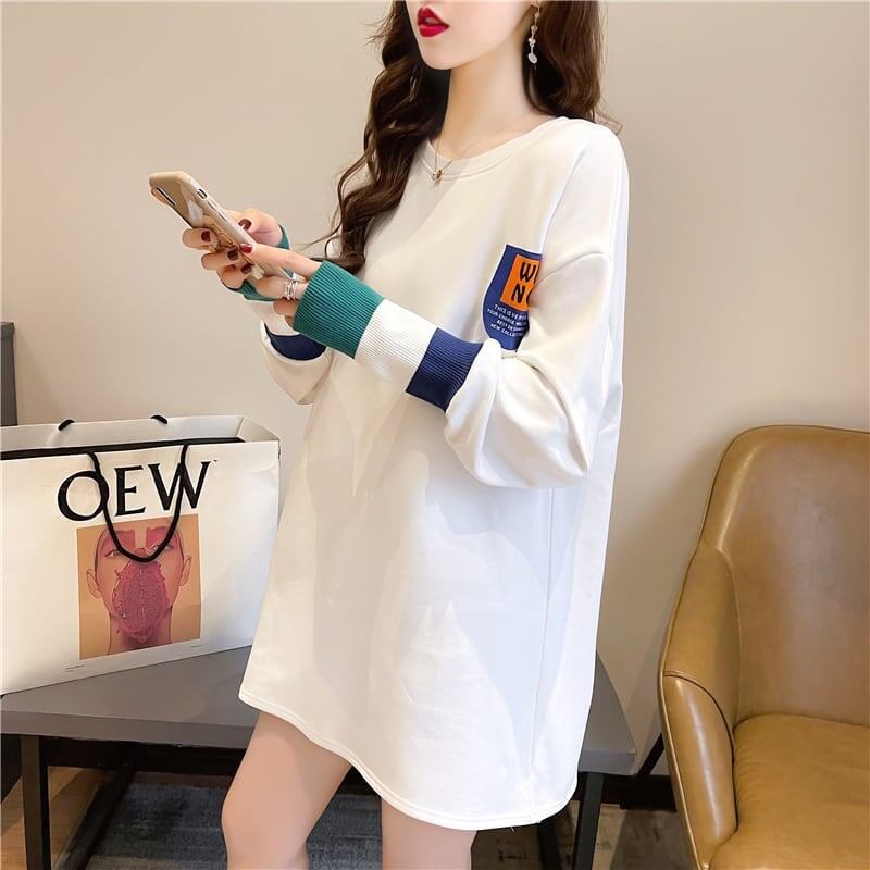 美人度アップ 切り替え ファッション プリント Tシャツ カットソー＜S-3668＞