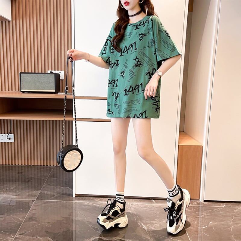 オシャレ度満点 プリント カジュアル Tシャツ カットソー＜S-3301＞