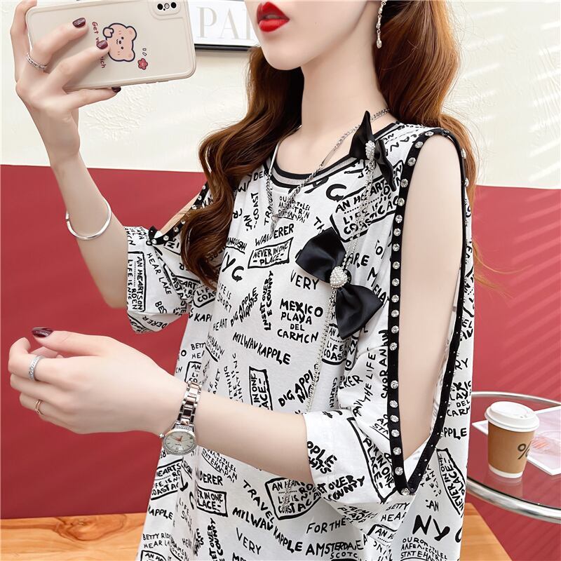 新商品 プリント ファッション 半袖Tシャツ カットソー＜S-8318＞