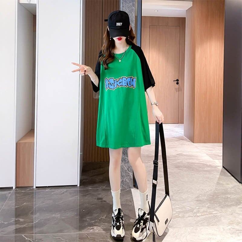 好感度満載 切り替え 美感いっぱい プリント Tシャツ カットソー＜S-3621＞