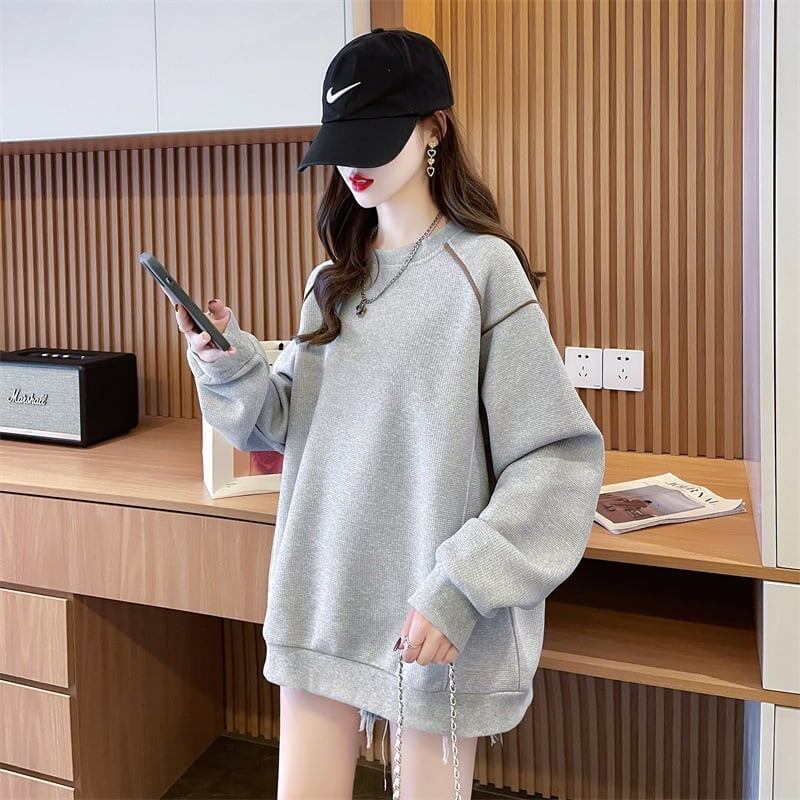 定番シンプル  ワッフル スウェット三色ありトップス＜S-4152＞