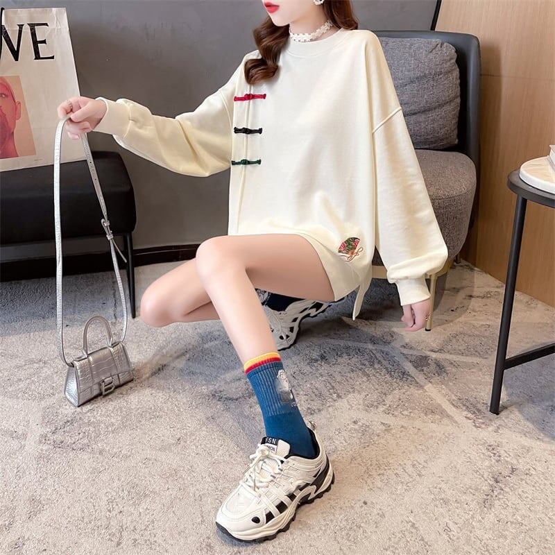 合わせやすい プリント 美人度アップ スウェット パーカー＜S-2975＞