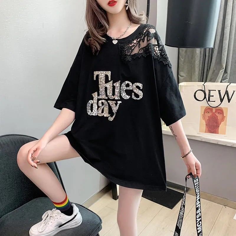 ゆったり感アップ プリント ファッション Tシャツ カットソー＜S-3306＞