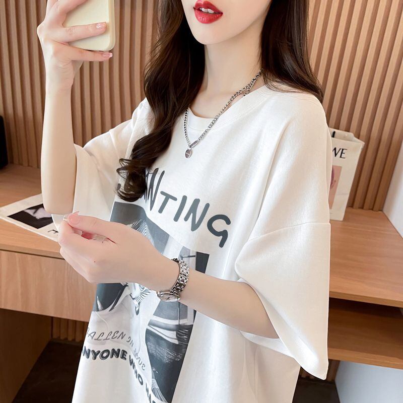 質感のいい 半袖 ラウンドネック Tシャツ ワンピース ＜S-8638＞