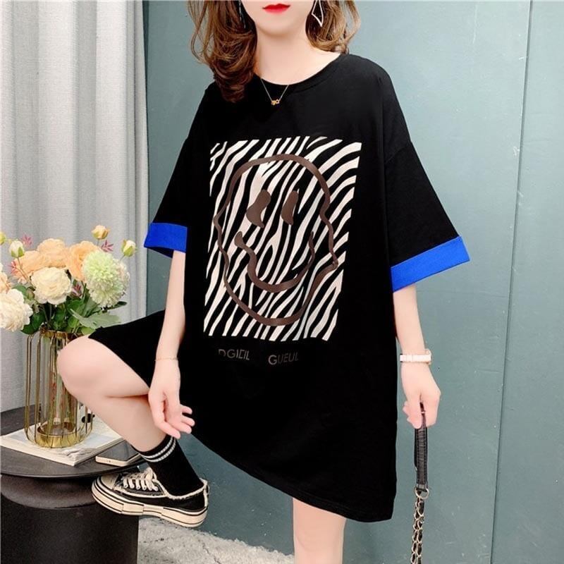 個性的なデザイン 切り替え 一目惚れ プリント Tシャツ カットソー＜S-3635＞