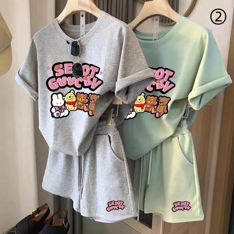 カジュアル 半袖 全４色 Tシャツ ショートパンツ セットアップ ＜S-11598＞