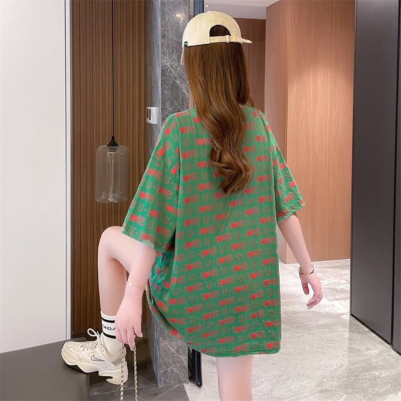 カジュアル 切り替え オシャレ度満点 プリント Tシャツ カットソー＜S-3411＞