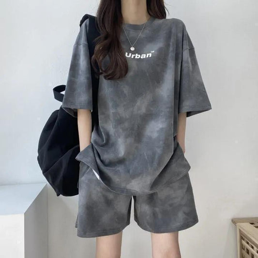 売り切れ必至 絞り染め カジュアル モーダル 半袖Ｔシャツⅹパンツセット全4色 <S-8681>