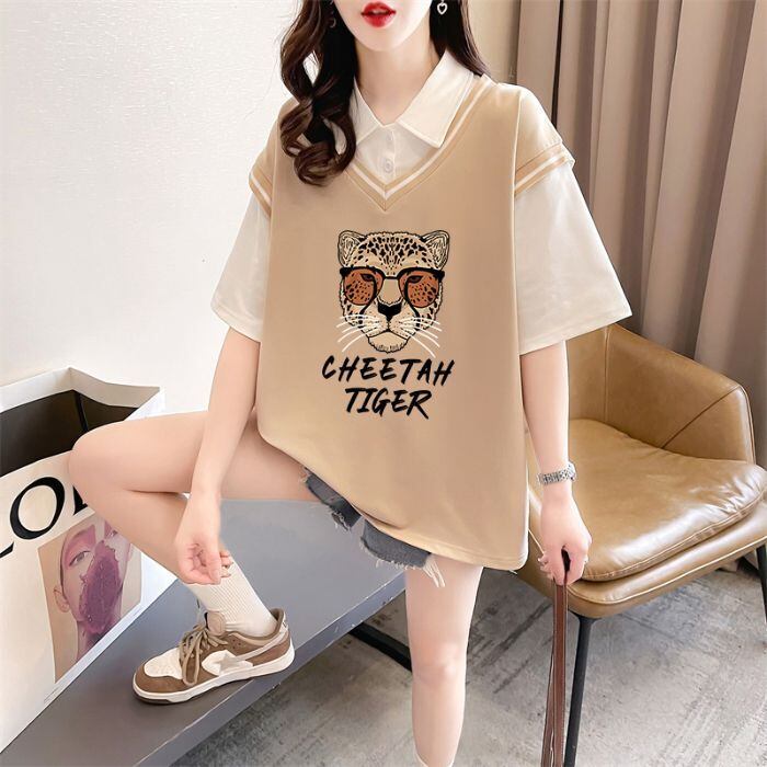 話題沸騰中 レイヤード風 オシャレ度満点 6色選択可 Tシャツ カットソー＜S-8362＞