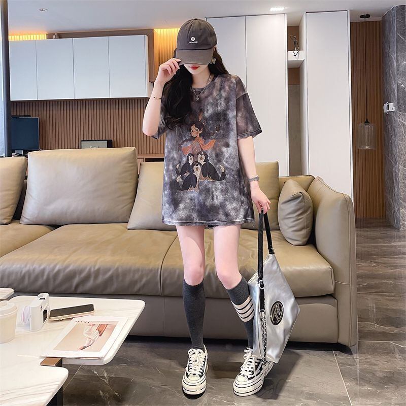 着回し力抜群 絞り染め アバンギャルド プリント 3色選択 半袖Tシャツ＜S-8575＞
