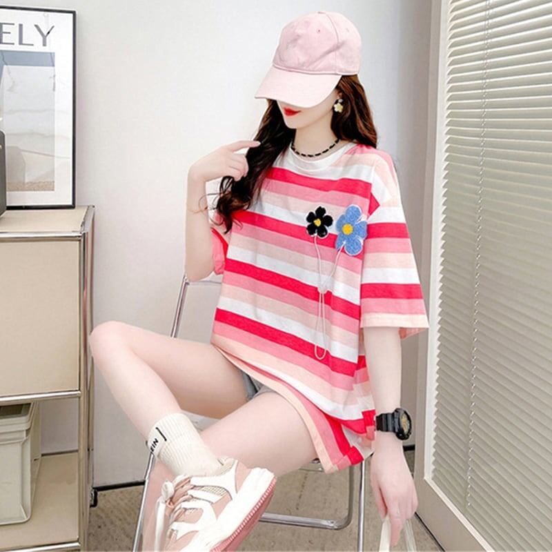 オシャレ度満点 プリント 美感いっぱい Tシャツ カットソー＜S-3296＞