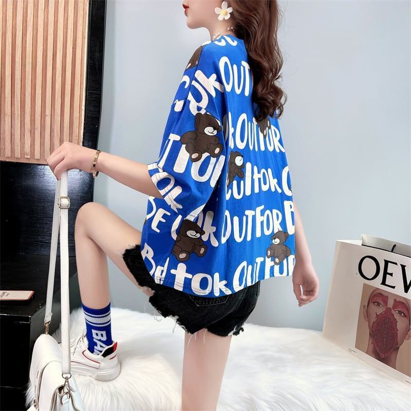 着心地抜群 ラウンドネック 好感度満載 プリント Tシャツ カットソー＜S-2879＞