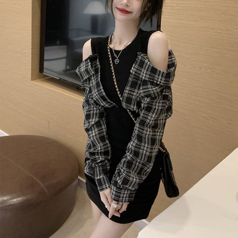 細身効果抜群 ベアトップ 女性力を高める ワンピース＜S-3780＞