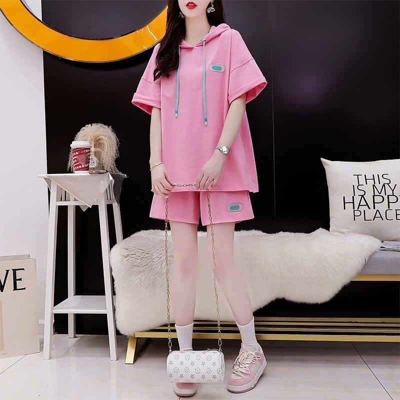 オシャレ度満点 Tシャツ＋ショートパンツ ゆったり感アップ セットアップ＜S-3466＞