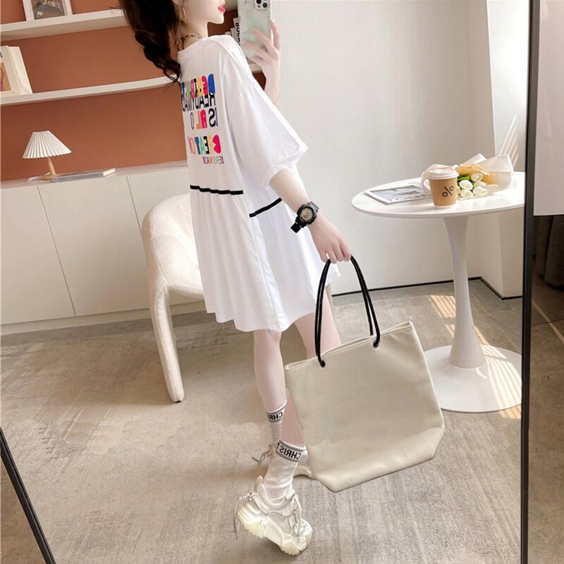 着心地抜群 切り替え 女性力を高める プリント Tシャツ カットソー＜S-3655＞