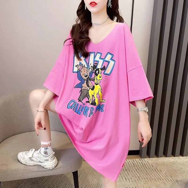 ファッション ゆったり プリント 全4色 半袖 Tシャツ＜S-11518＞