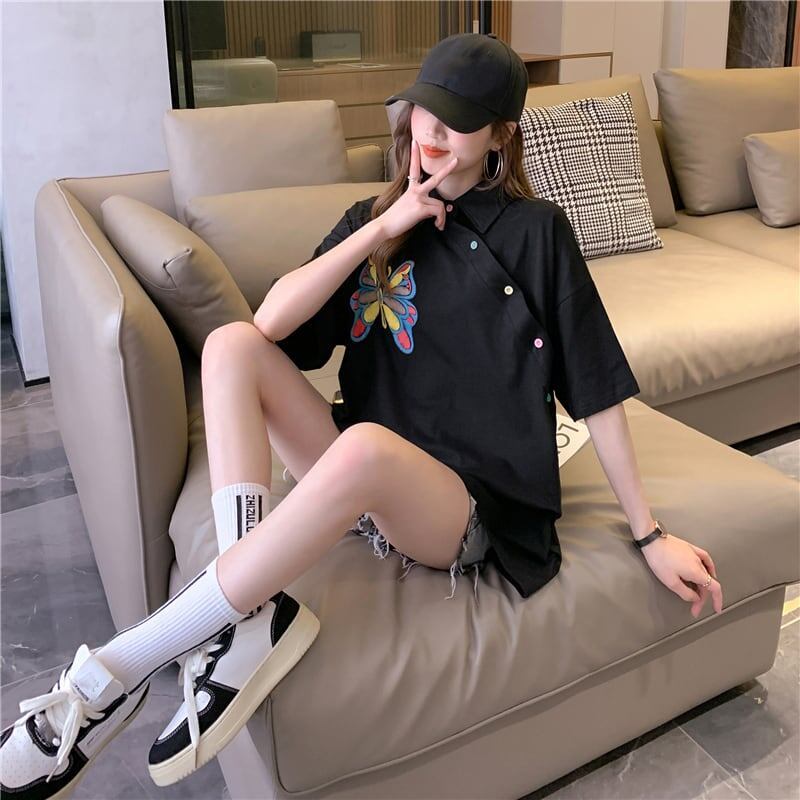 個性的なデザイン プリント 一目惚れ Tシャツ カットソー＜S-3044＞