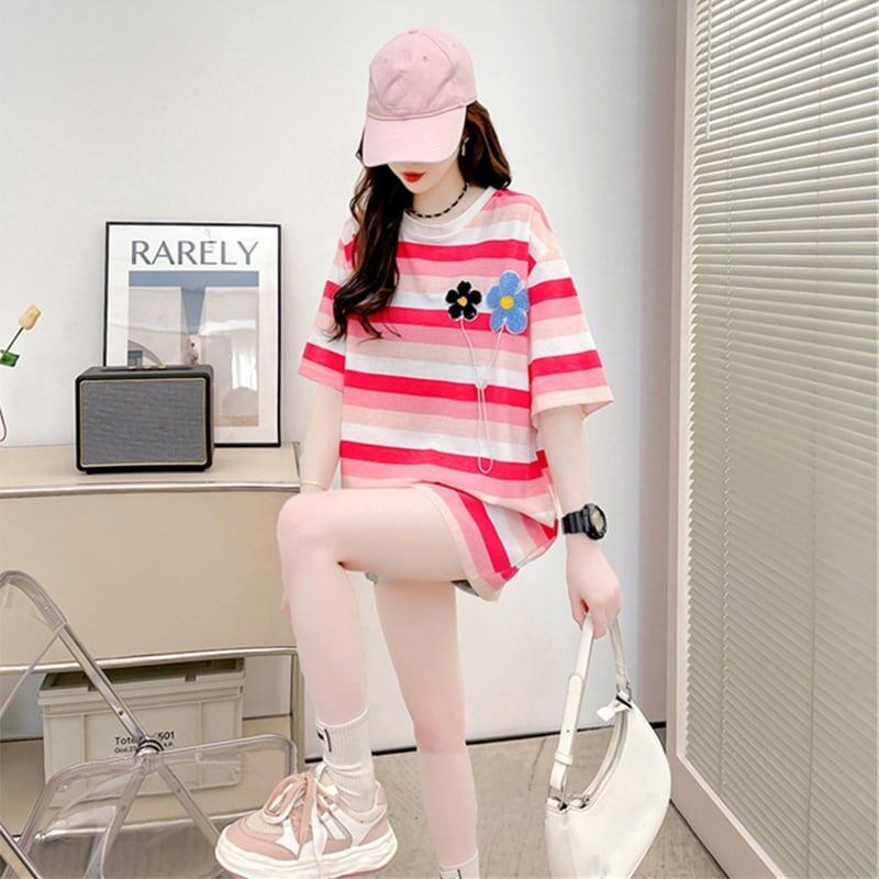 オシャレ度満点 プリント 美感いっぱい Tシャツ カットソー＜S-3296＞