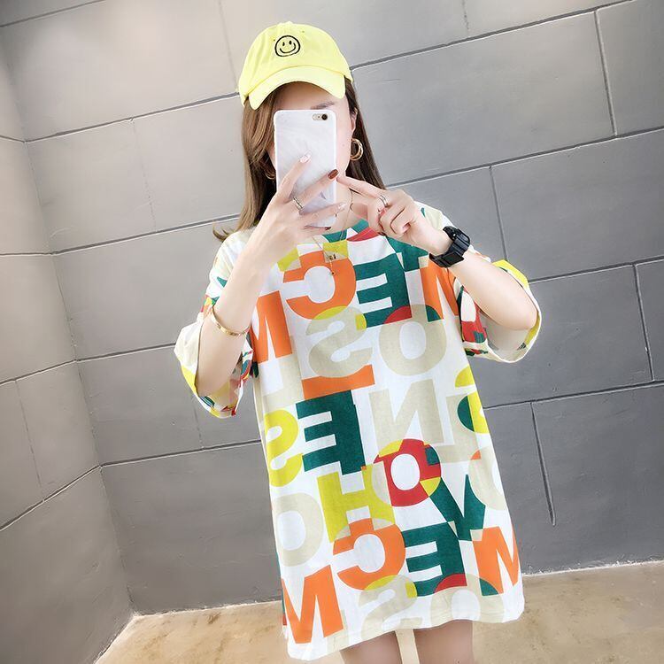 売り切れ必至 カラーマッチング 個性派 プリント全2色 半袖Tシャツ カットソー ＜S-8556＞