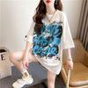 個性的なデザイン 切り替え 一目惚れ プリント Tシャツ カットソー＜S-3400＞