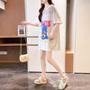 ファッションデザインレースミドル丈半袖Tシャツ<S-3017>