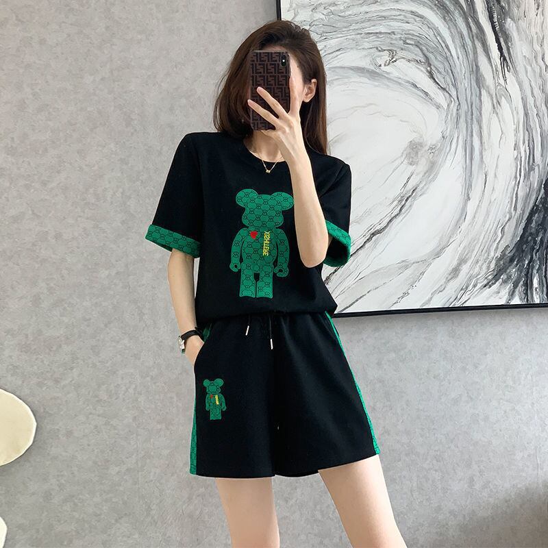 大好評 カジュアル 話題沸騰中 切り替え 全3色 半袖 Tシャツ ショートパンツ セットアップ ＜S-9007＞
