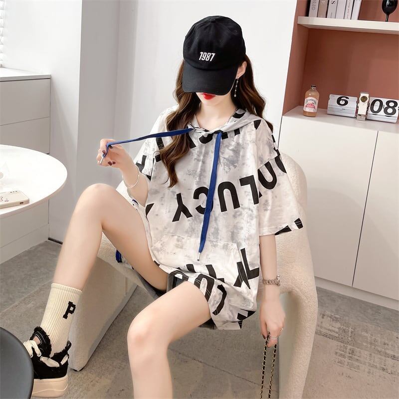 着心地抜群 切り替え 女性力を高める プリント Tシャツ カットソー＜S-3489＞