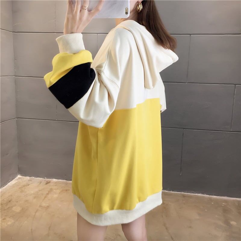 オシャレ感たっぷり 切り替え 美人度アップ ジッパー スウェット パーカー＜S-2842＞