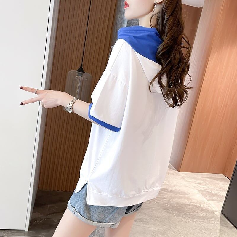 カジュアル 切り替え オシャレ度満点 プリント Tシャツ カットソー＜S-3656＞