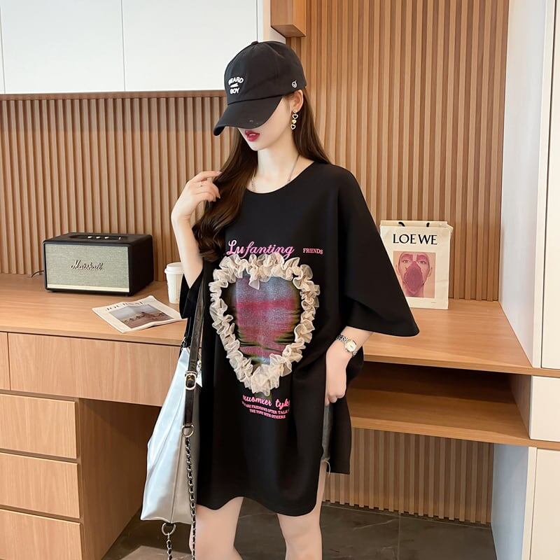 絶対欲しい プリント ロゴ ゆったり 3色半袖Tシャツ＜S-8315＞
