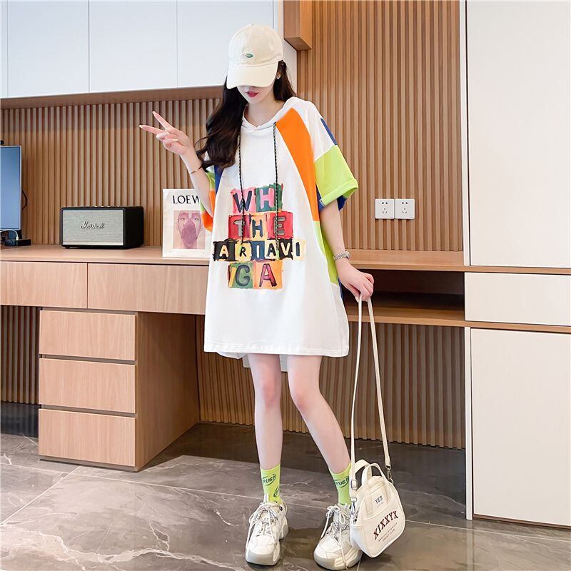 売り切れ必至 切り替え カジュアル カラーマッチング プリント全2色 半袖Tシャツ<S-8723>