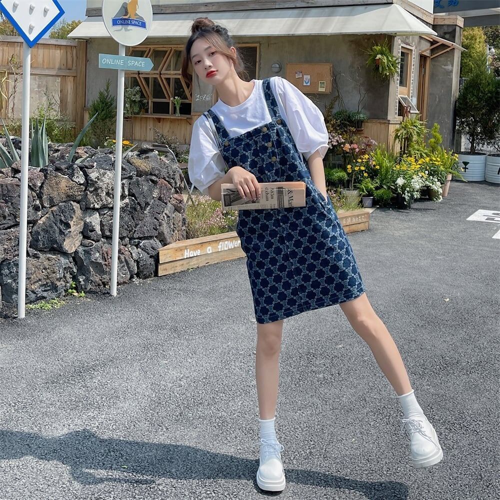 着心地抜群 切り替え 女性力を高める プリント ワンピース＜S-3202＞