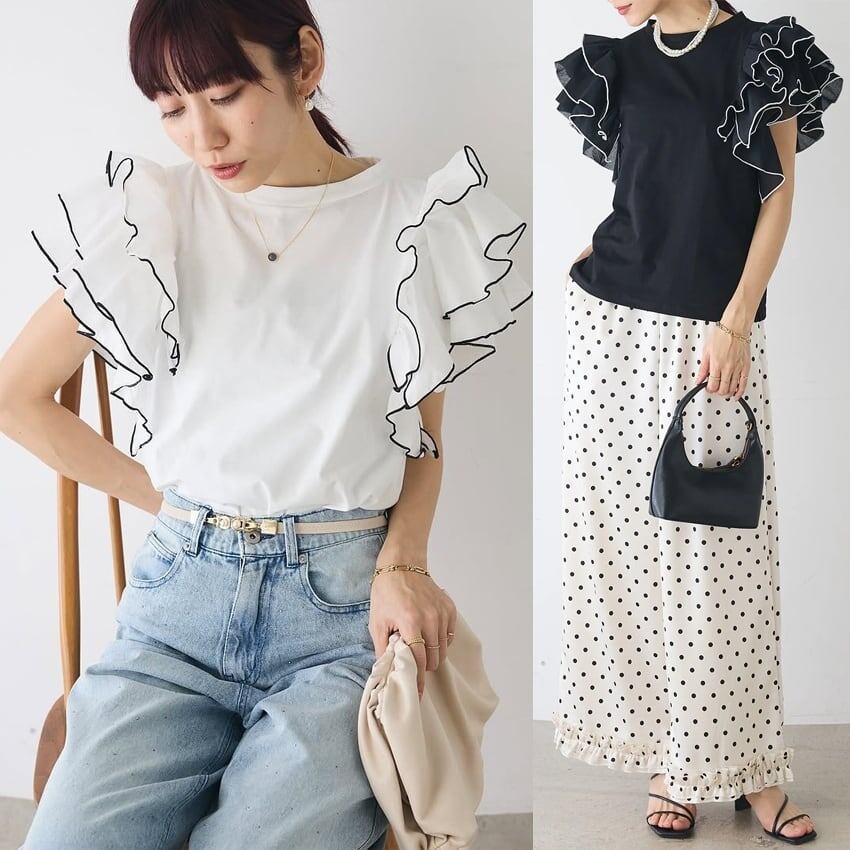 美人度アップ 早い者勝ち 大人可愛い カジュアル 共2色 Tシャツ<S-12149>