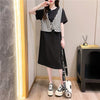 個性的なデザイン プリント 一目惚れ Tシャツ カットソー ワンピース＜S-3490＞