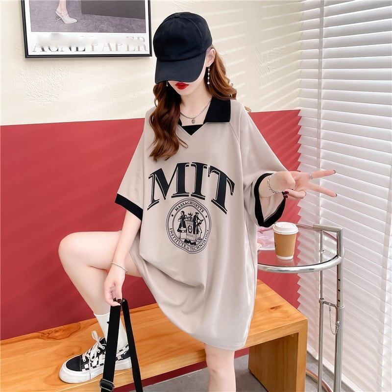 美人度アップ 切り替え ファッション プリント Tシャツ カットソー＜S-3587＞
