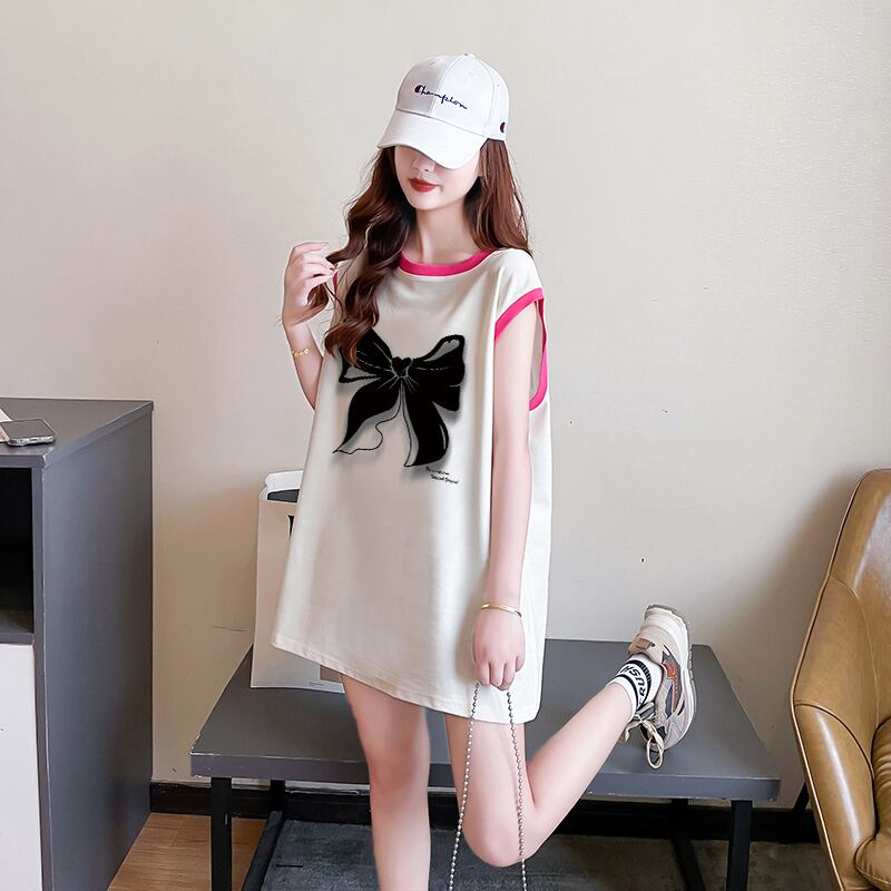 超人気 プリント全4色 軽い生地が夏にぴったり！ ノースリーブ Tシャツ カットソー＜S-9075＞