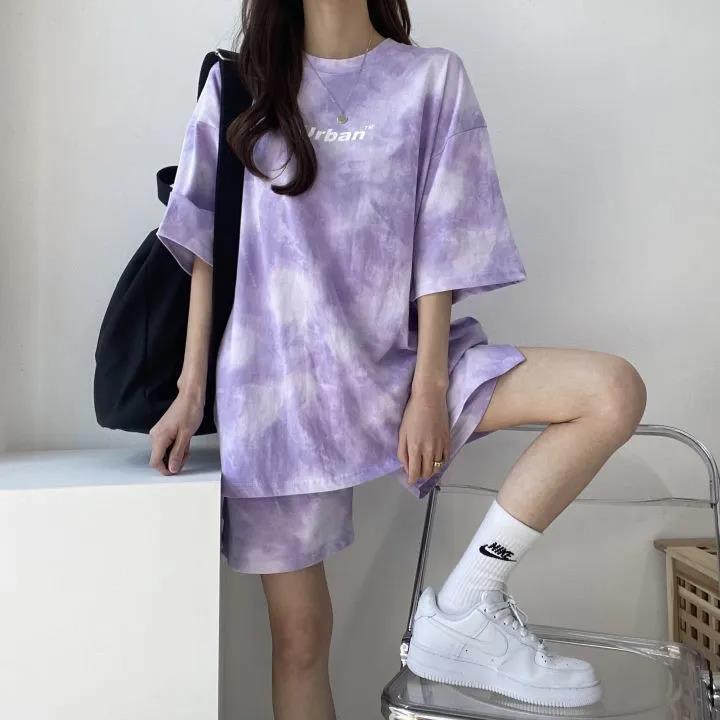 売り切れ必至 絞り染め カジュアル モーダル 半袖Ｔシャツⅹパンツセット全4色 <S-8681>