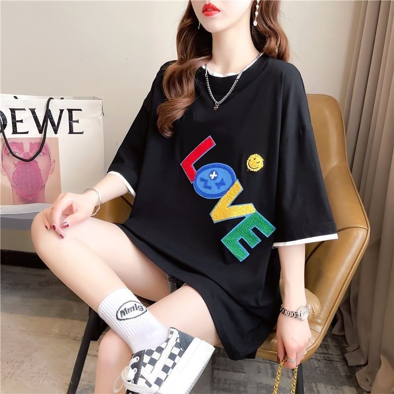 スタイリッシュ 3色選択可 一目惚れ プリント Tシャツ カットソー＜S-3007＞