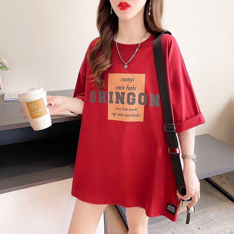 美人度アップ プリント ファッション Tシャツ カットソー＜S-3371＞