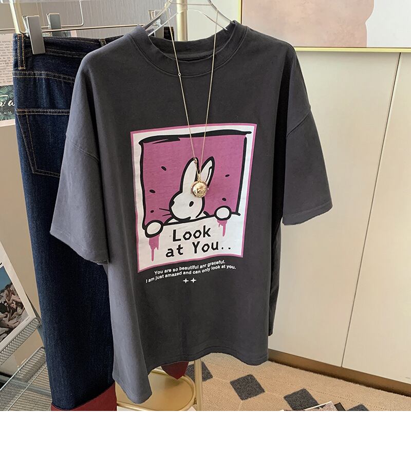 おすすめ 着心地良い ファッション感満々 プリント 半袖 Tシャツ <S-9127>