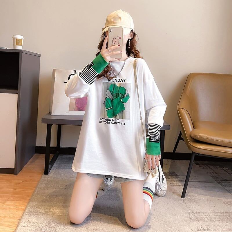 女性力を高める ラウンドネック 着心地抜群 プリント Tシャツ カットソー＜S-2865＞